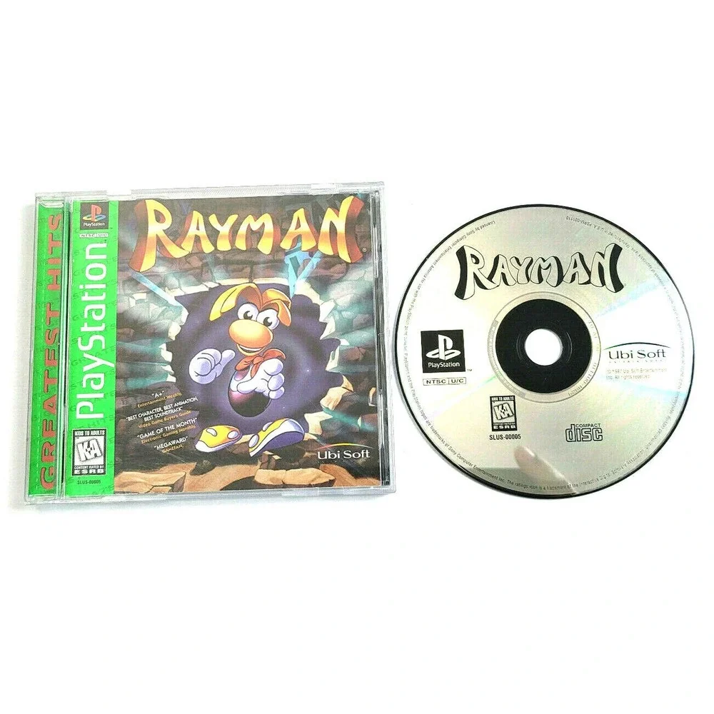 RAYMAN PLAYSTATION 1 PS1 GAME UBISOFT‎ CIB COMPLETE IN BOX GREATEST HITS 1997
